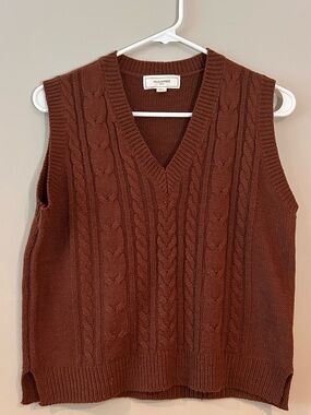 No Comment NYLA Textured Knit Sweater - Rust Brown